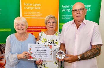 Foster Carers Jan and Gavin awarded Long Service Award for 38 years of fostering